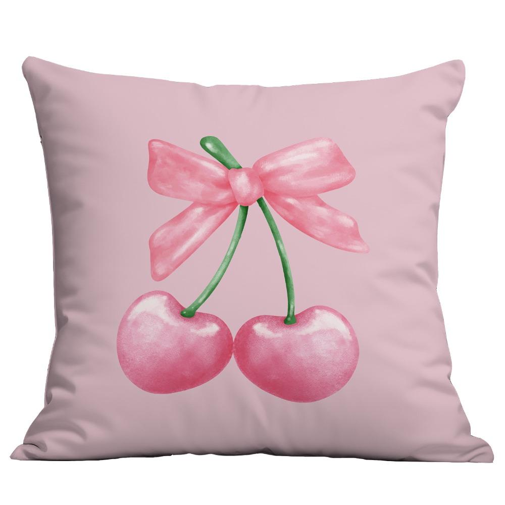 Pink Bow Cherry Sofa Cushion Cover Printed Pattern Pillow Case New Pillowcase  Home Decor