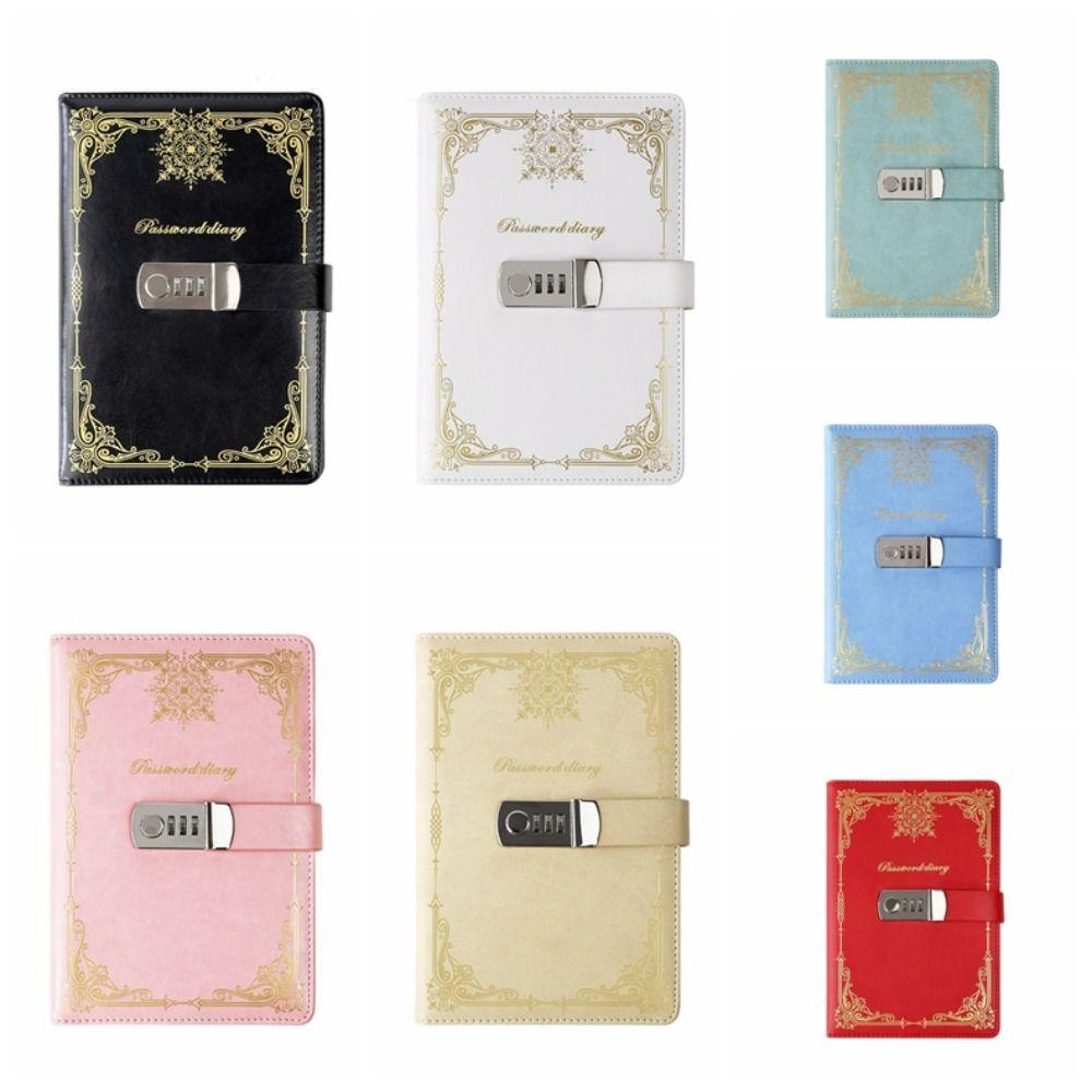 PU Leather Diary Writing Pads Hard Cover Personal Notebook Lockable Secrets Journal Students