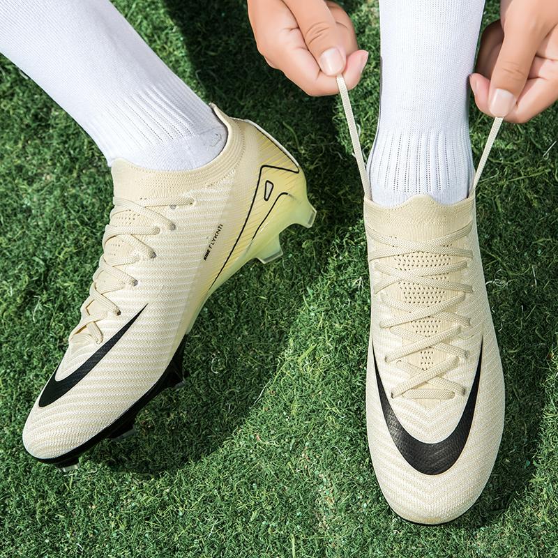 New Men Football Boots Cleats Long Spikes Outdoor Sport Soccer Shoes Adult Training Boys Non Slip Breathable Match Comfortable