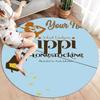 Pippi Longstocking Custom Name Round Area Rug,Carpet Rug for Living Room Bedroom Sofa Playroom Decor,Non-slip Floor Mat