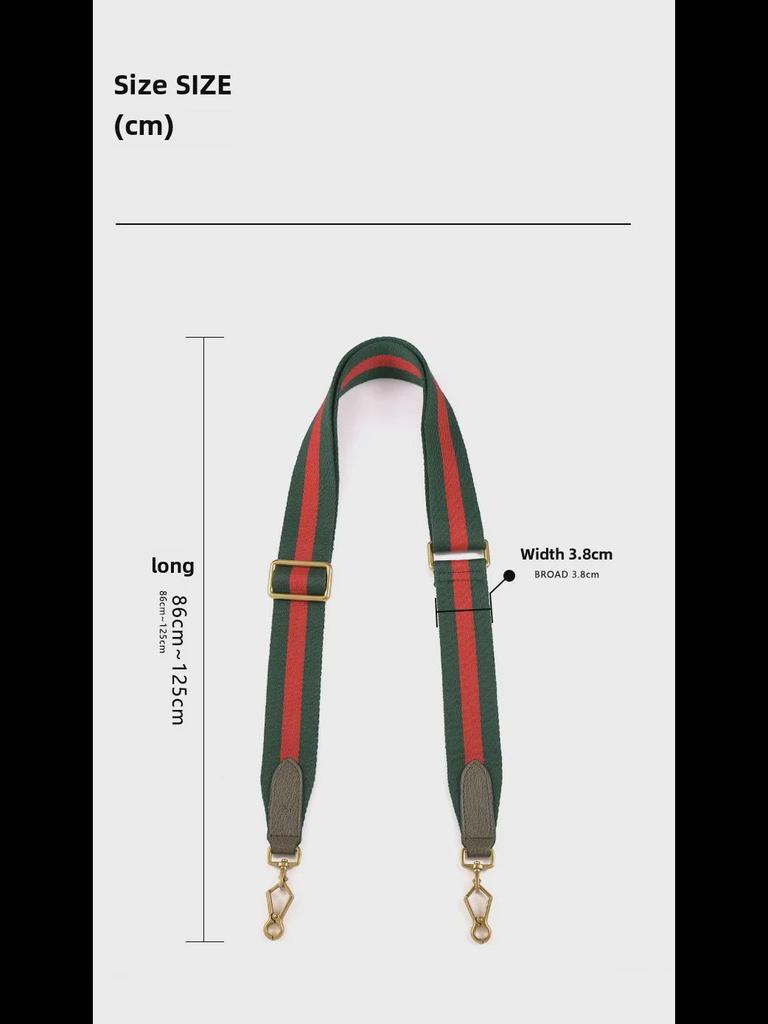 G-Chi Verstellbarer Canvas-Gurt Schultergurt, 3,8CM, Grün und Rot, F-46, Crossbody-Ersatz.