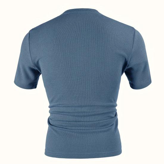 Tricou bărbați cu guler în V, mânecă scurtă, culoare solidă, Slim Fit, moale, respirabil, vară, casual, topuri, purtare zilnică