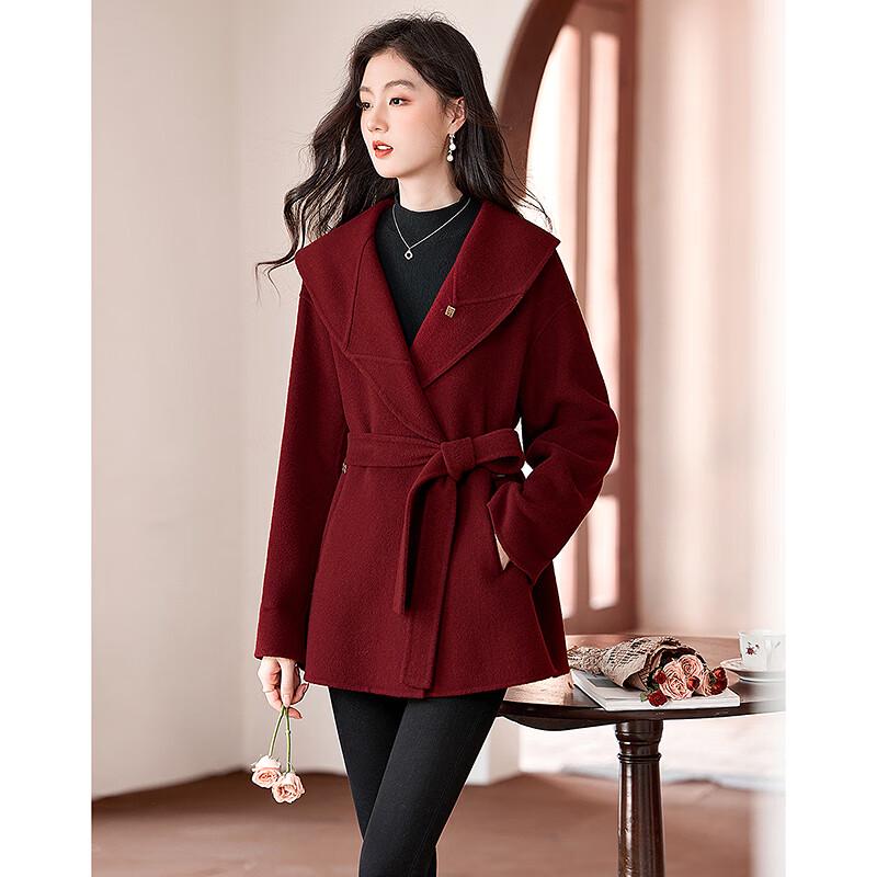 ShiShuiNianHua Elegant Wool Blend Petite Winter Coat