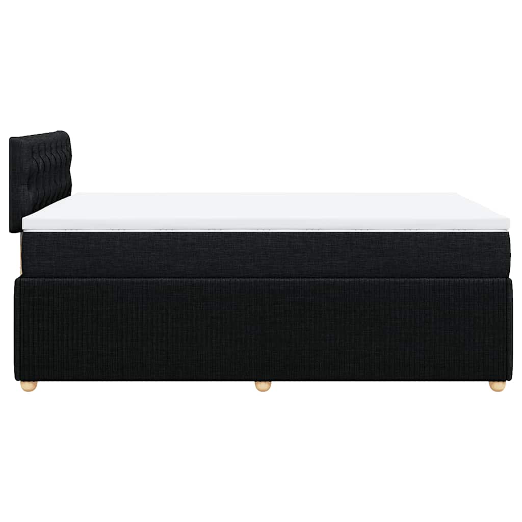 Vidaxl Continental Bed With Mattress, Black, 120X190 Cm, Fabric