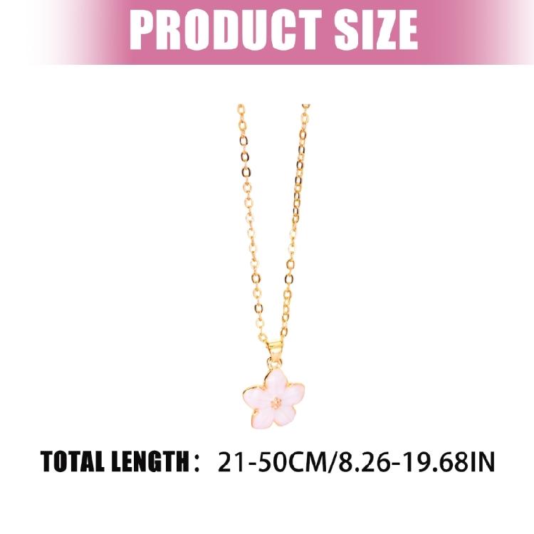 Practical Cherry Flower Necklace Polished Alloy Jewelry Pendant Necklace Perfect for Gifting or Daily Fashion Accessory
