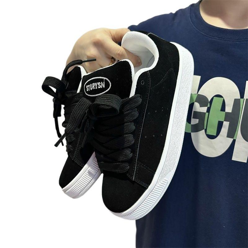 Bread shoes flip fur retro low-top board shoes male and female students versatile couple casual shoes