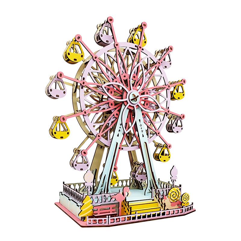 3D Wooden Ferris Wheel Puzzle - Educational DIY Gift for Kids