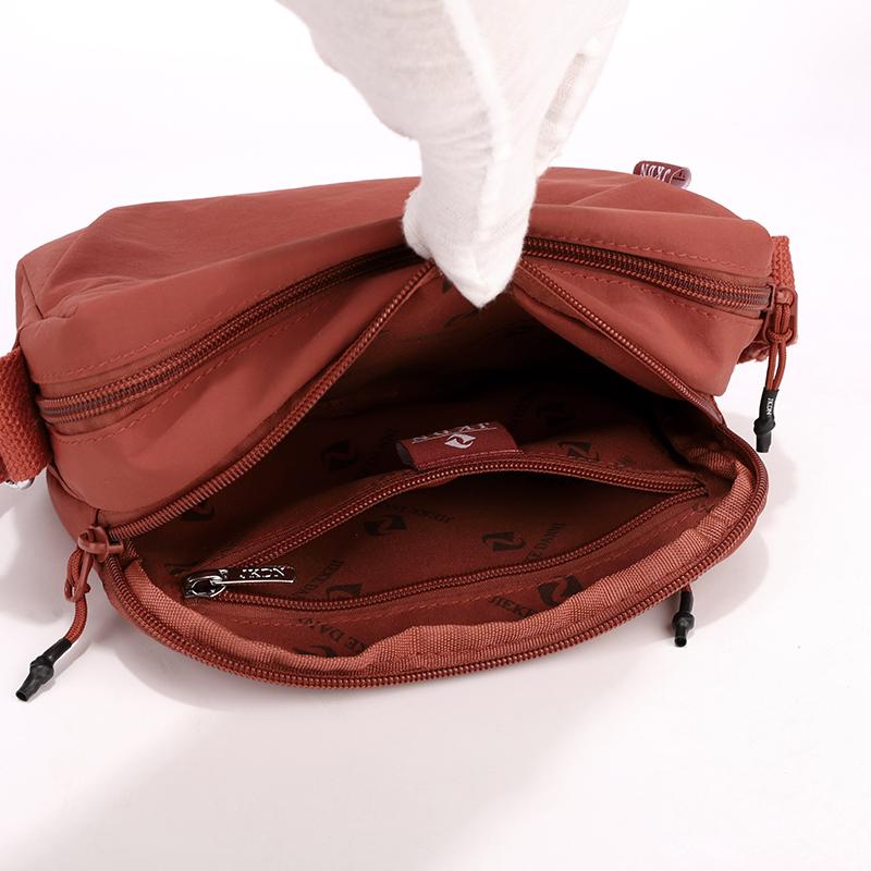 Vattentät Nylon Crossbody-väska med Flera Fickor Casual Axelväska för Kvinnor