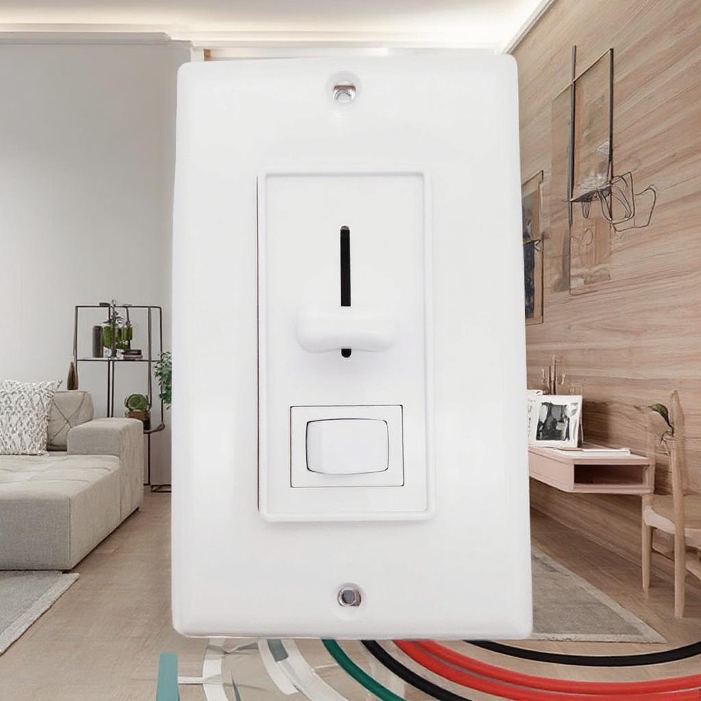 For UL Certified 3-Way Control Slide Dimmer and Rocker Switch for LED Incandescent Halogen Bulbs Max Voltage 120V