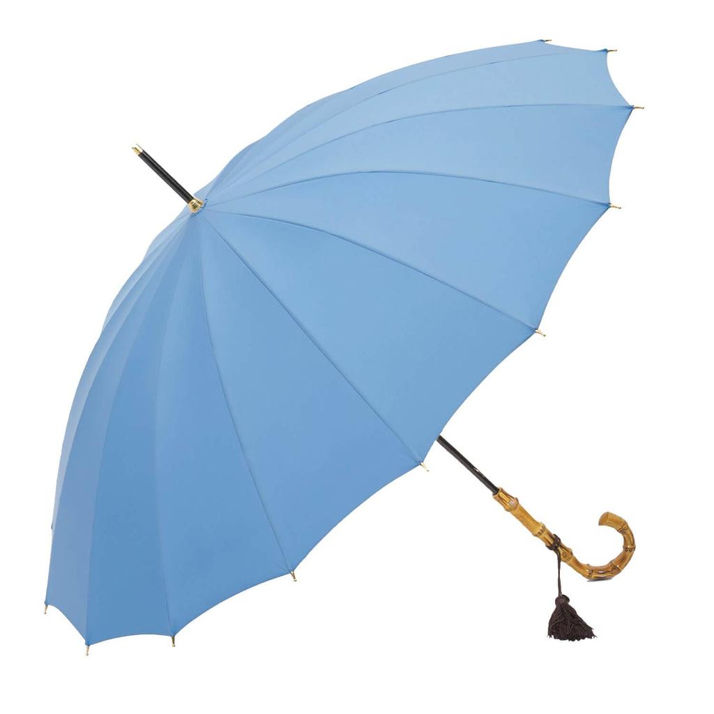 Maehara Koei Shoten Maehara Umbrella Long Umbrella Trad Light Carbon Sky Blue Ladies Umbrella Gift Women's