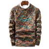 Retro Twist Autumn Crew Neck Sweater Men's Long Sleeve Jacket Men's Knitted Sweater Green Men's Clothing