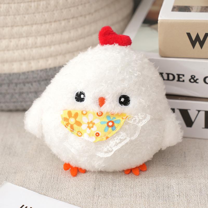 Chicken Cartoon Theme Plush Toy Backpack Pendant Cute Keyring Decoration Gift