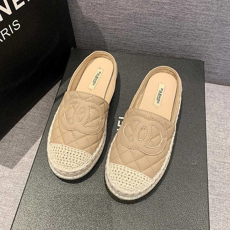 Baotou One Foot Flat Shoes Edema Third Trimester French Half Slippers Women Summer Wear Fisherman Shoes Small Fragrant Sandals