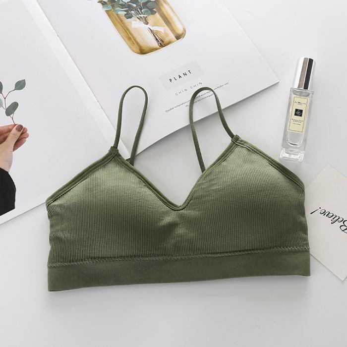 Strappy Seamless Women's Camisole Bandeau with Chest Pads