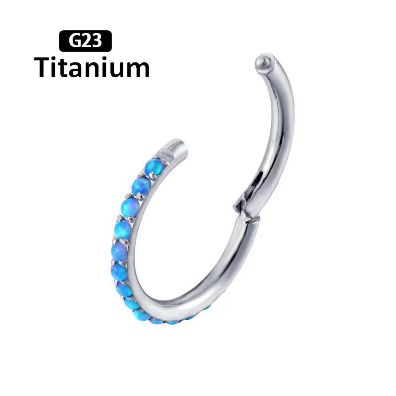 G23 Titan Opal Stein Hohe Segmentringe Offen Kleine Nasen Septum Clicker Ohrringe Tragus Helix Piercing Körperschmuck Ring Stecker