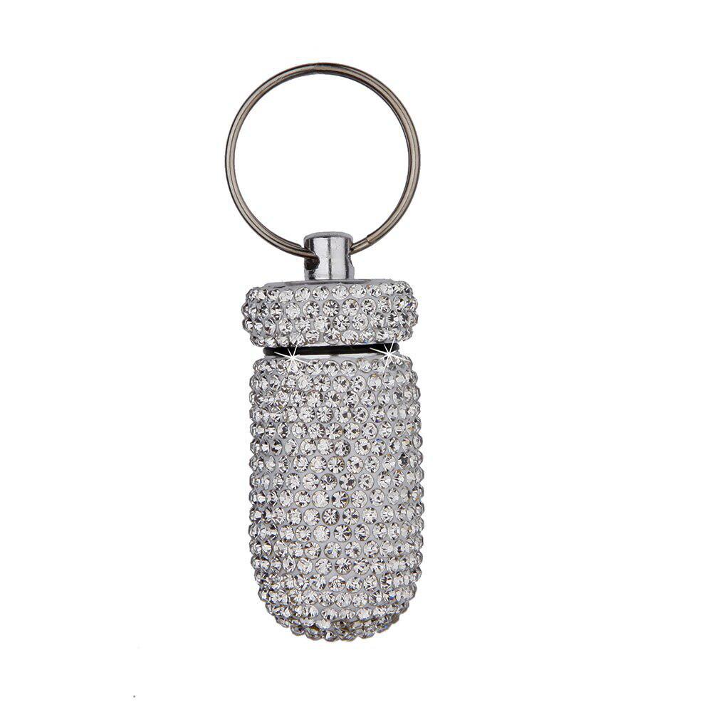 1Pc Diamond Car Storage Box Bottle Bling Organizer Hanging Pill Box for Auto Interior Key Ring Accessories