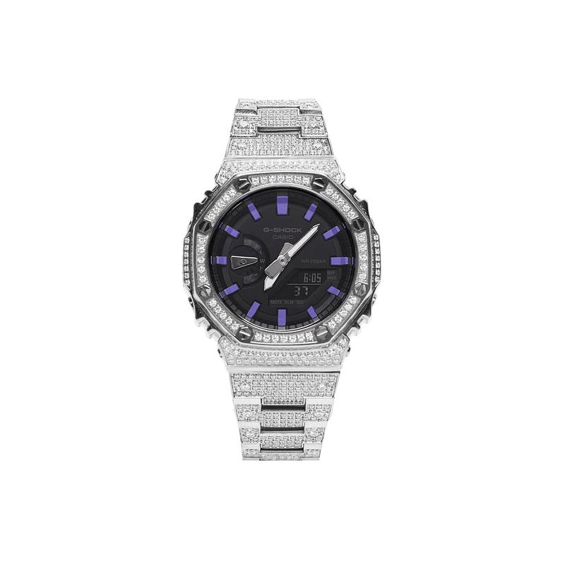 CASIO Customized watch modified series 811 manufacturing Farmhouse Oak GA-2100-1A1 modified-Amethyst Black GA-2100-1A1PR(Watch80-GaiZhuang-ZiJing)