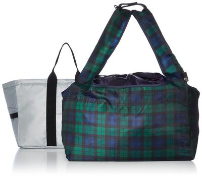 Large Capacity Shopper Cold Bag Set Grande Thermo Inner 6739 Green Check [Routeto] & PT.RS Set-A