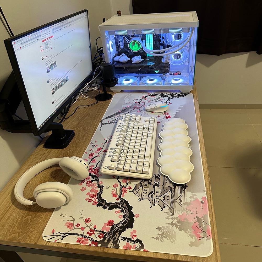 Sakura Japanese Cherry Blossom Mouse Pad Gaming XL Home New HD Mousepad XXL Keyboard Pad Non-Slip Office Carpet Laptop Mice Pad