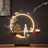 Led Light Backflow Incense Burner USB Light Circle Simulation Tree Ceramic Lotus Buddha Beads Home Office Decoration Furnishing