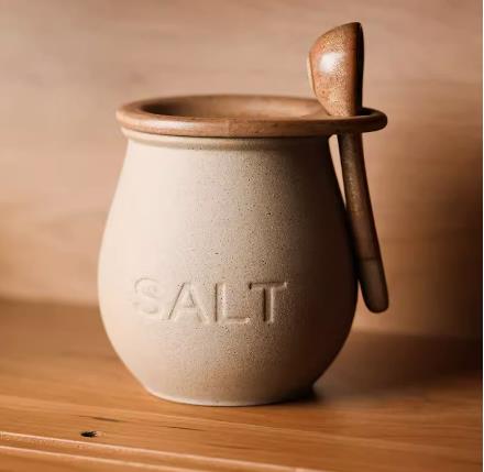 1pc Japanese Style Ceramic Condiment Jar With Lid Large-capacity Kitchen Condiment Storage Jar Salt Shaker Seasoning Jar