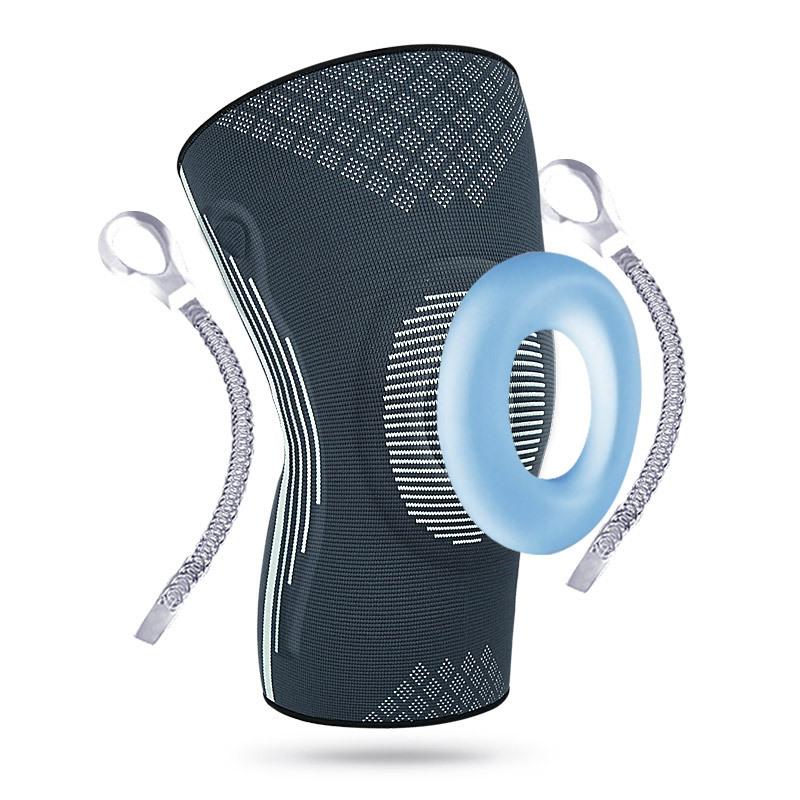 Genouillères de sport Fitness Course Cyclisme Alpinisme Genouillères rotuliennes Homme et Femme Support à ressort en silicone Coussinets de stabilité sportive