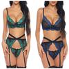 Women Erotic Underwear Sexy Lace Bra Panty Set 3 Pcs Ladies Lingerie Backless Erotic Pajamas Sleepwear Female Bodysuit Erotic Clothes