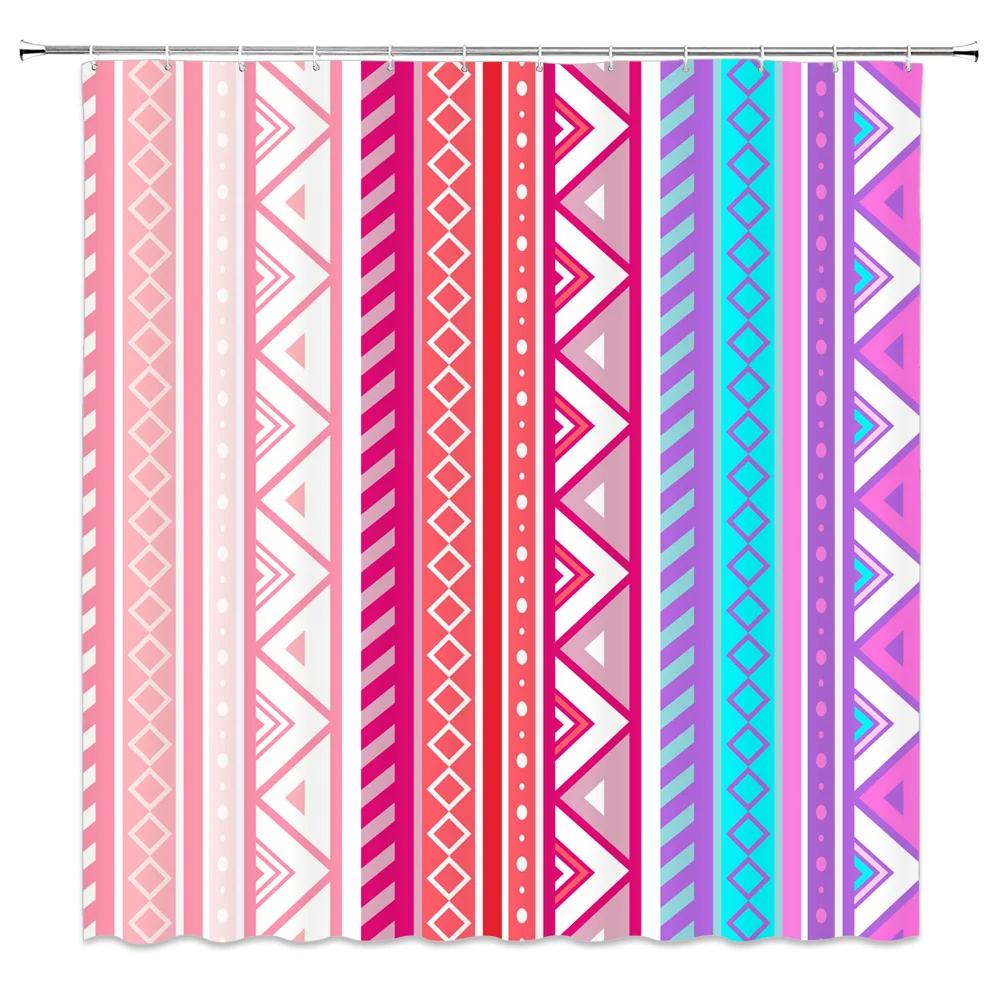 Indian Mandala Shower Curtain Flower Printed Geometric Bohemian Bathroom Curtains Shower Wall Hanging Geometric Shower Curtains