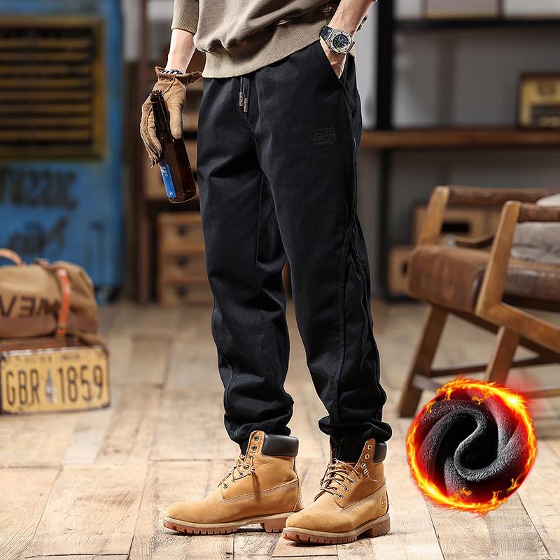 2025 Men's American Retro Harem Overalls - Thickened Spring/Autumn Casual Pants