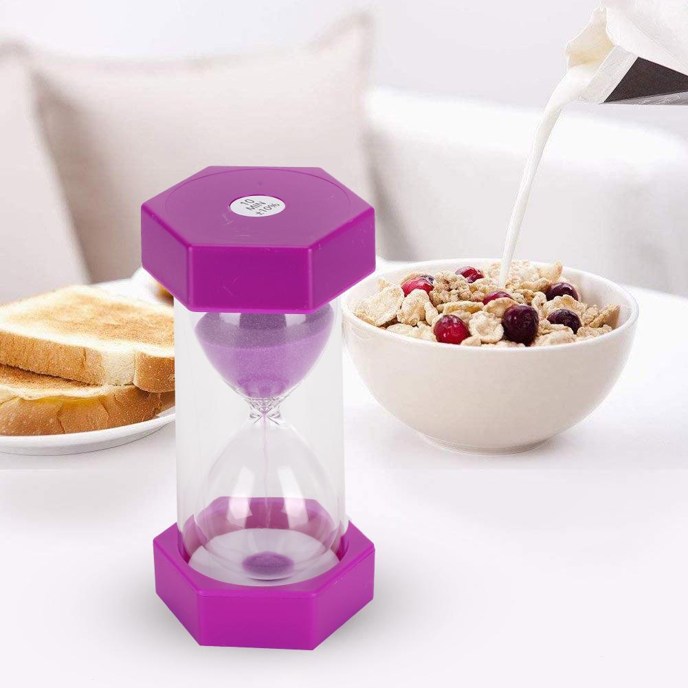 Portable Children Hourglass Home Office Sandglass Sand Clock Timer Gift (Purple 10 Minutes)
