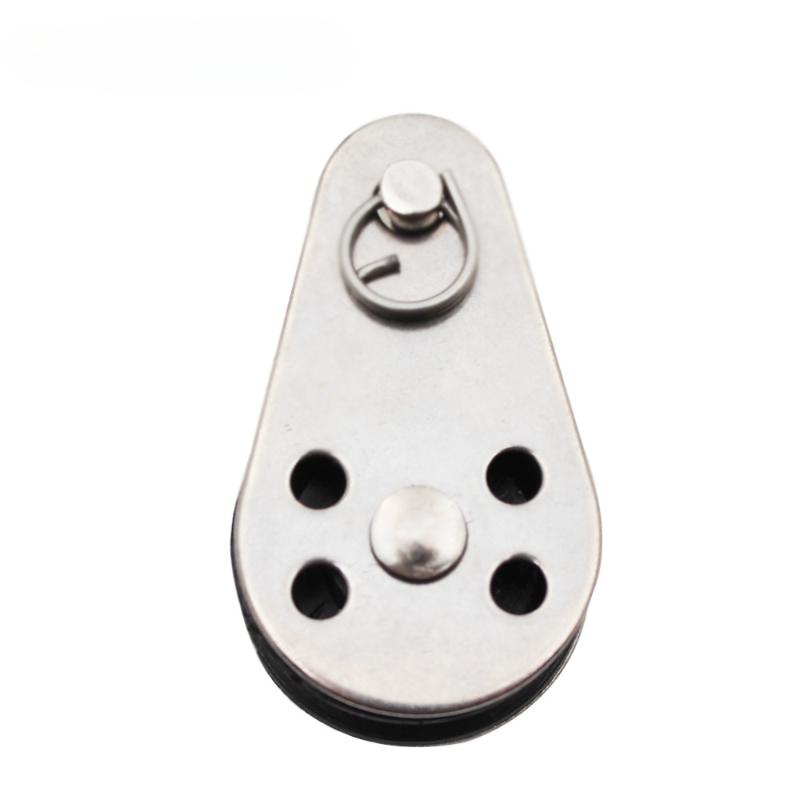 1Pcs 45Mm Blocks Rope Pulley 304/316 Stainless Steel Pulley Nylon Sheave Single Lashing Eye For 2Mm To 8Mm Rope