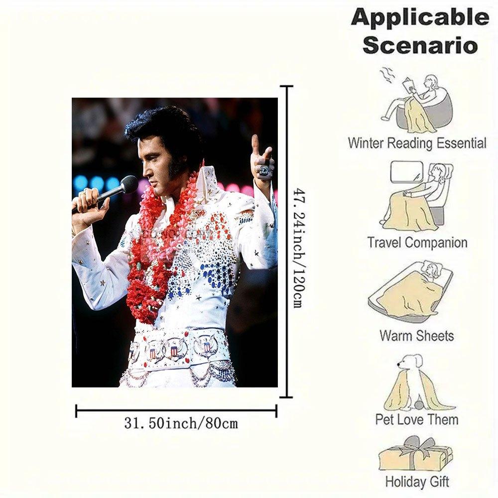 Elvis Presley Aloha From Hawaii Concert ShirtCoperta Coperta in Flanella per Divano, Letto, Viaggio, Campeggio, Ufficio, Divano, Sedia e Letto Regalo