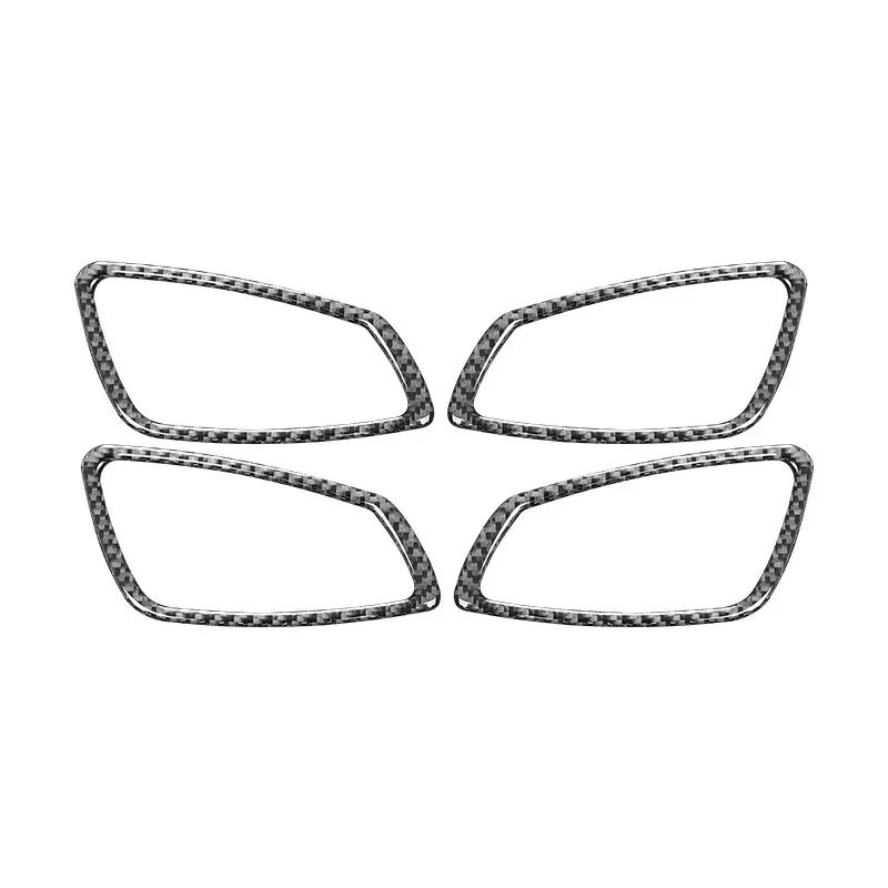 Carbon Fiber Car Door Inner Handle Panel Trim Frame Decoration Sticker For BMW 3 Series E90 E92 2005-2012 Interior Accessories