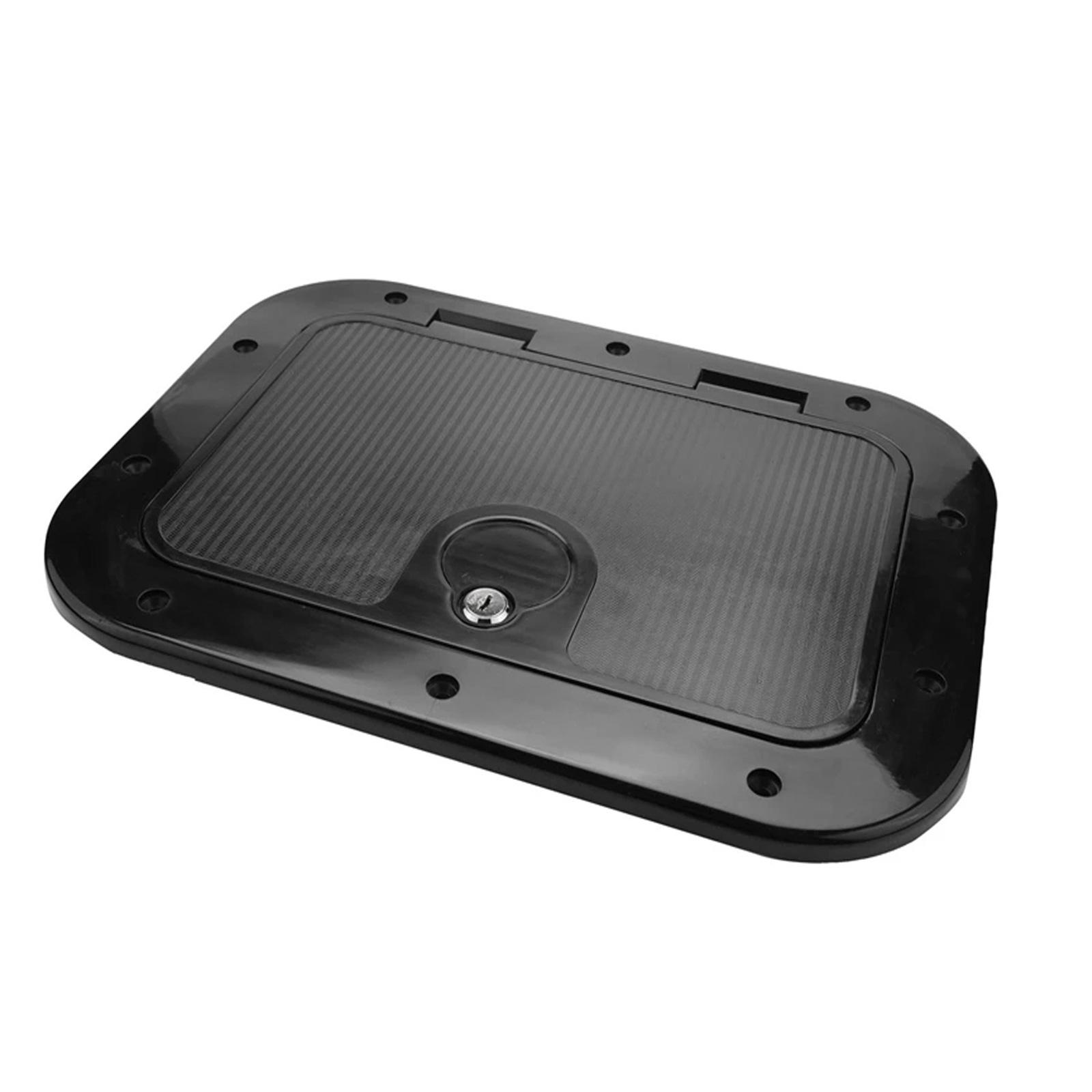 

Low Profile Boat Marine Grade Deck Access Cover 180 Degree Locking Hinges High Impact Plastic For Outdoor Installation чорний
