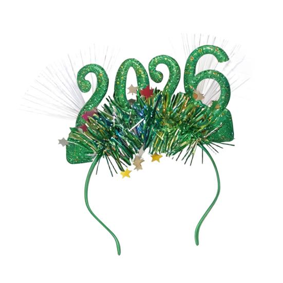 2026 Πρωτοχρονιάτικο Πάρτι Στέκα Λαμπερή LED Φωτιζόμενη Κεφαλοστολή για Χριστούγεννα Παραμονή Πρωτοχρονιάς Εορταστικές Εκδηλώσεις Πάρτι Γιορτή