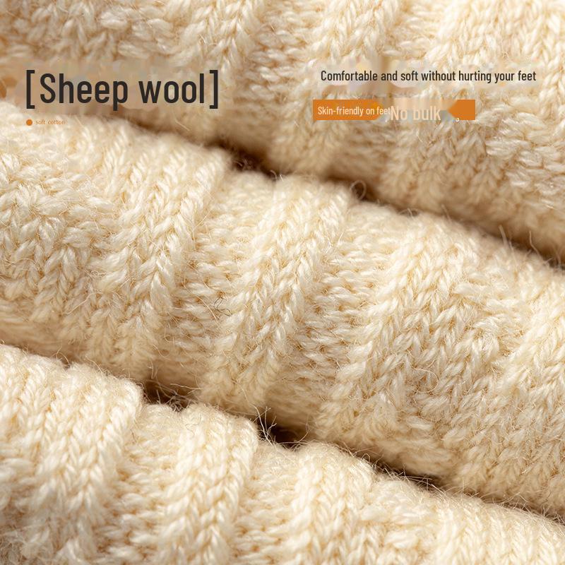 Damen Kuschelsocken aus Wolle - Dick, Warm, Einfarbig für Herbst/Winter Hausbekleidung