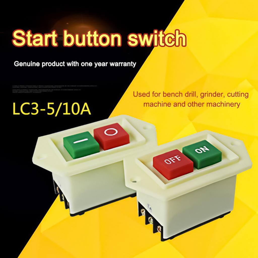 On/Off Push Button Switches Electrical 5A ON/OFF Control Push Button for Mechanical Equipment Use