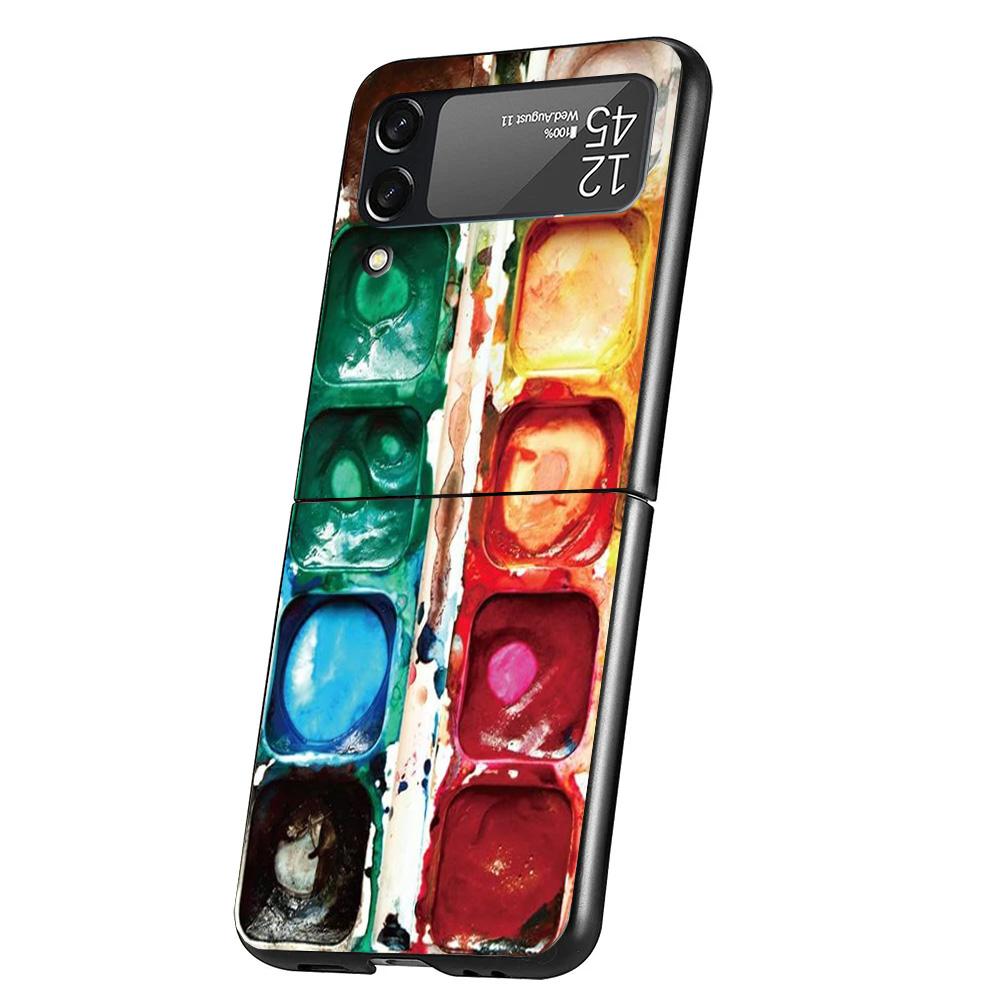 Aquarellfarben Set Farbpalette Malbox Handyhülle Für Samsung Galaxy Z Flip 7 6 5 4 3 5G Hülle ZFlip7 ZFlip6 ZFlip4 ZFlip5 Z