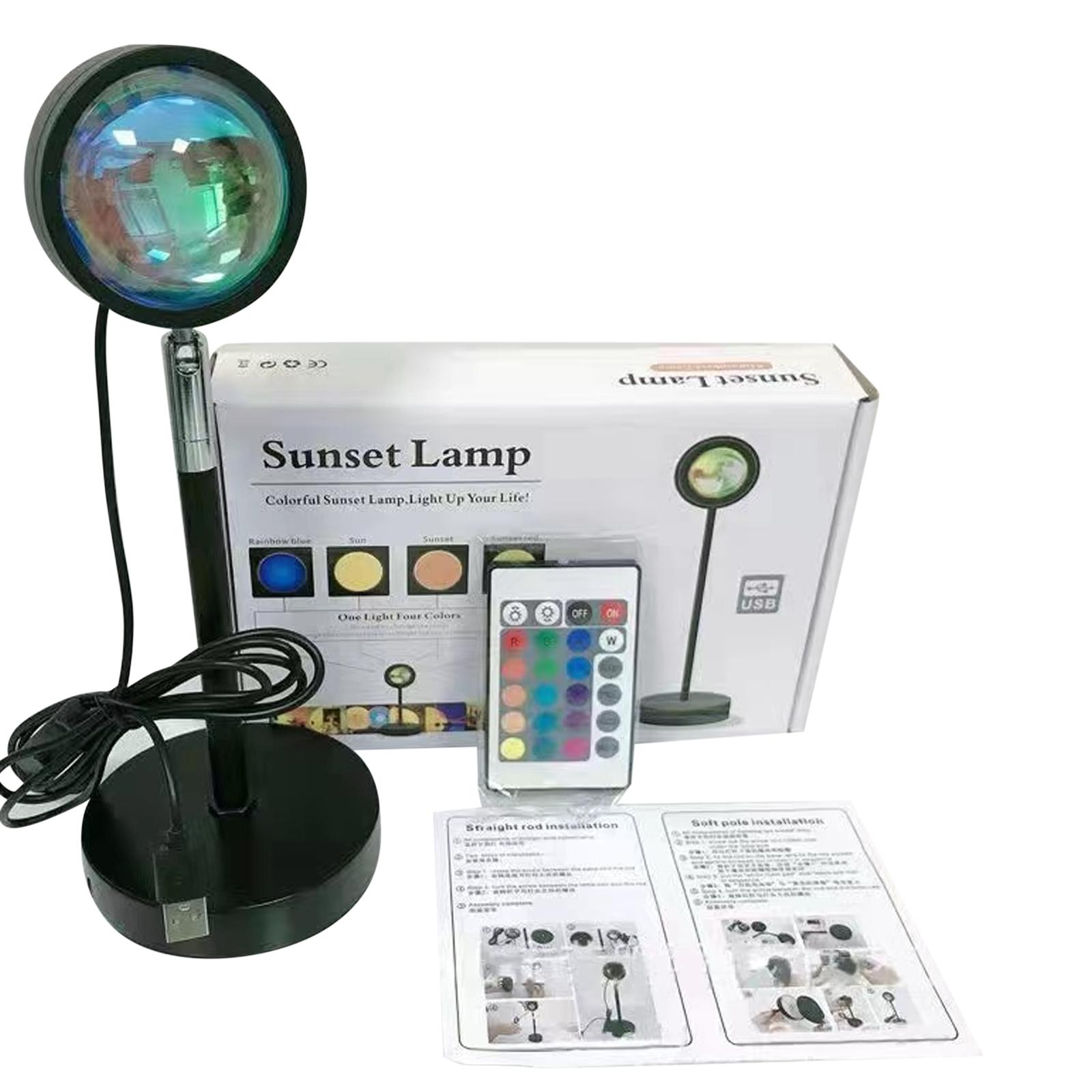 

Sunset Lamp Projector Rotatable Lamp Head Sunset Projection Light Remote 16 RGB Straight#1
