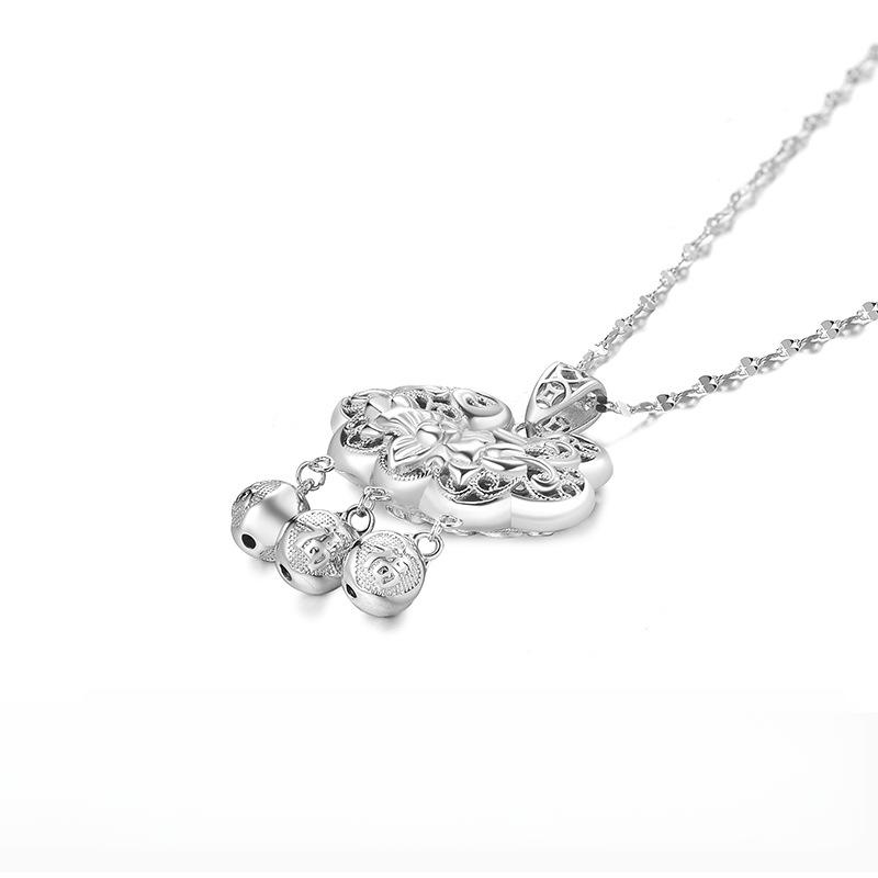 Peony Safety Lock Necklace Couple Style New Chinese Gift for Girlfriend Chinese Trend