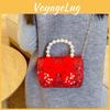 New Stylish Childrens Year Bag Adorable Pearl Chain Shoulder Crossbody Bag Girls For