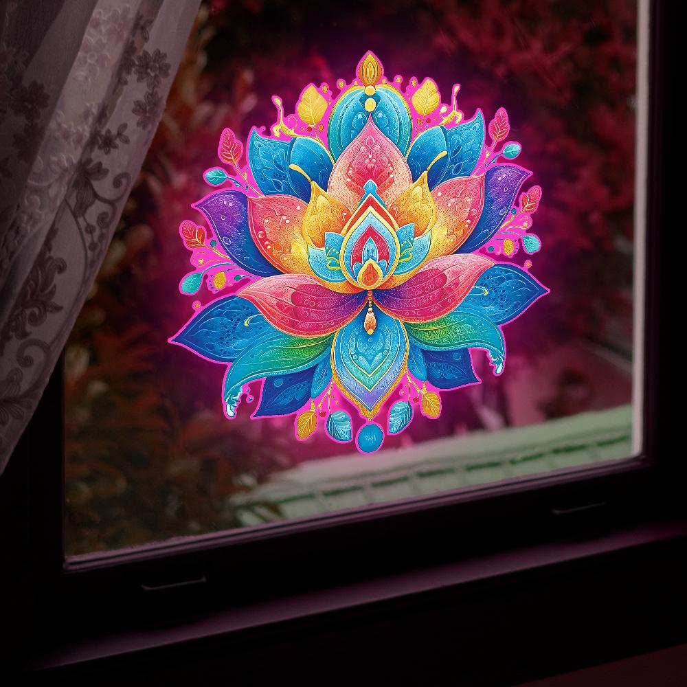 Personalized Colorful Lotus Living Room Entrance Home Wall Decoration Stickers