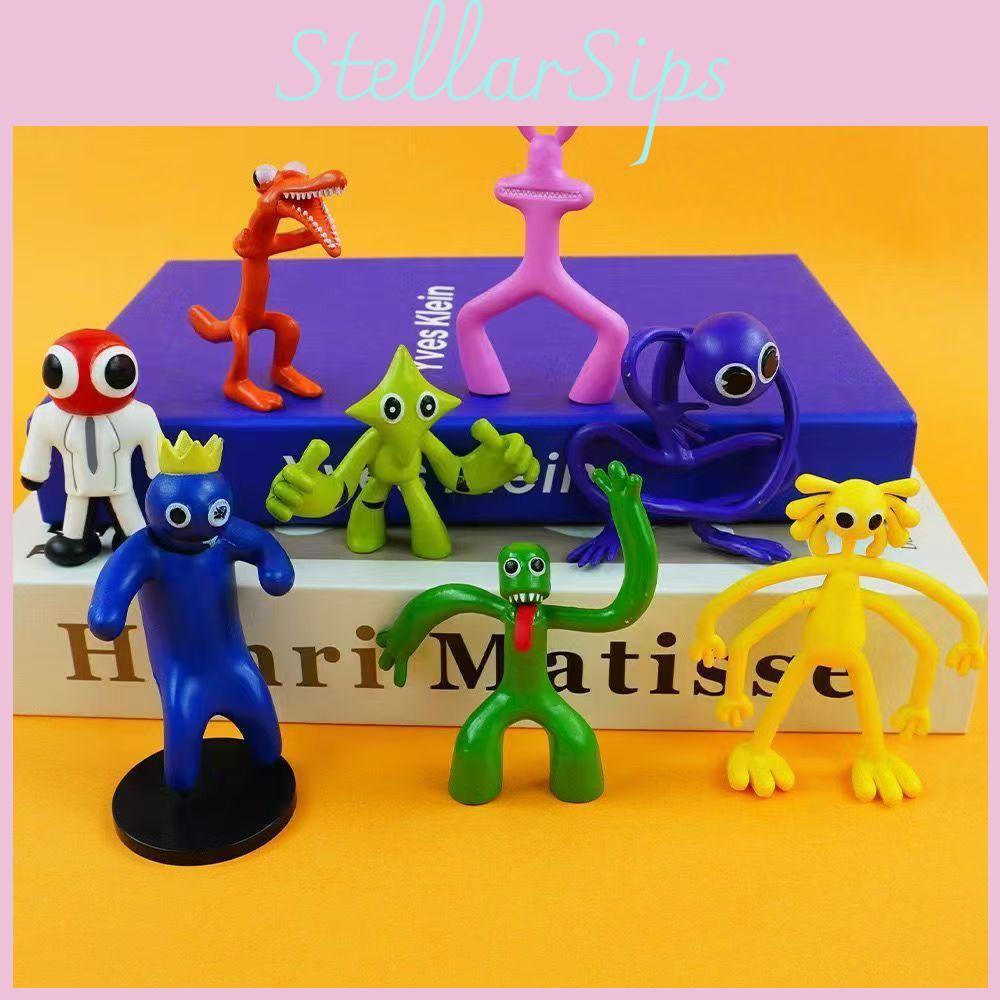 Colorful Rainbow Friends Pvc Figurine Set Including 8 Unique Collectible Toys