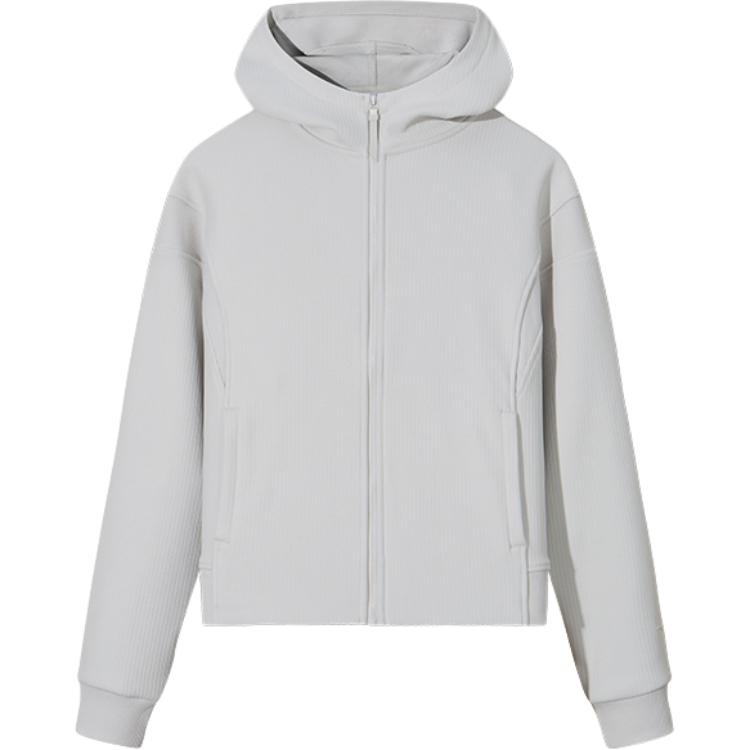 Anta Training Series Solid Color Simple Hooded Comfortable Fleece Warm Fashion Cardigan Sweatshirt Women Sweatshirt 162547707N-1