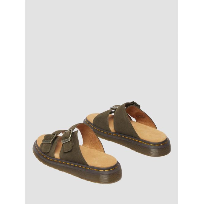 Dr. Martens Josef Comfortable Versatile Non-Slip Slide Sandals Unisex Footwear Olive 41083300