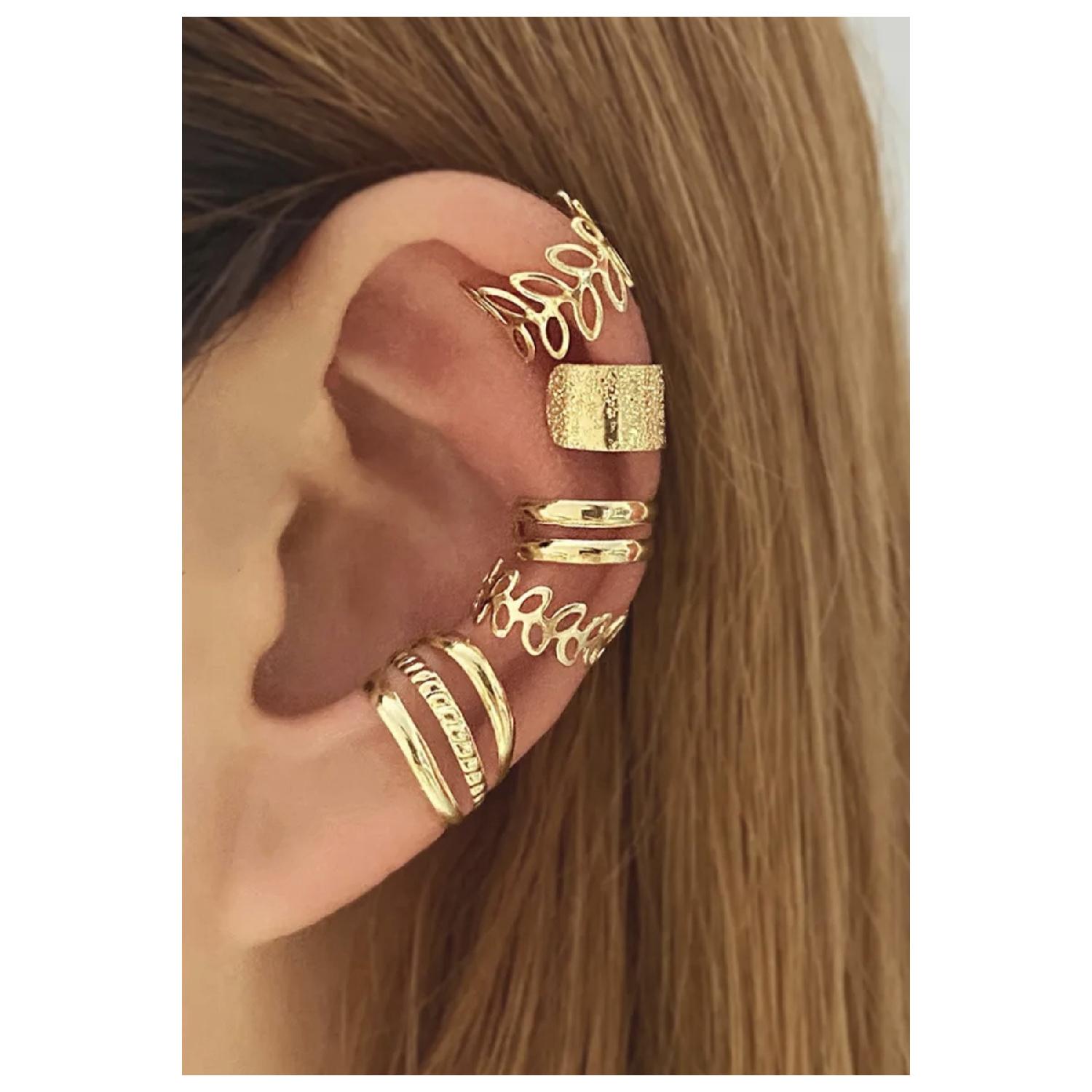 

Женские золотые серьги из хряща, 5 шт.