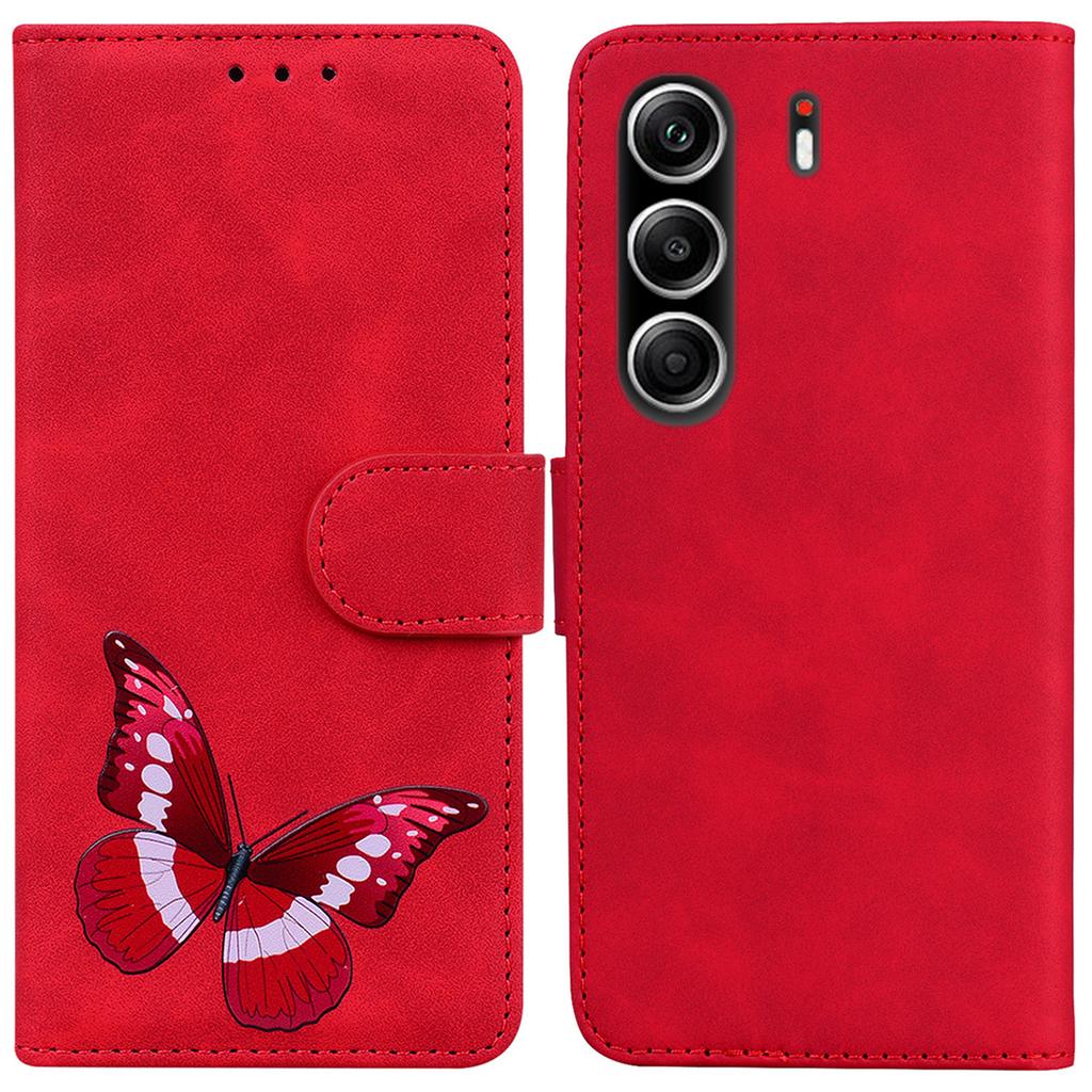 For TECNO Camon 40 Pro 5G/4G Stand Case PU Leather Phone Cover Butterfly Printed