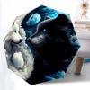 1 stuks Wolf YinYang Automatische Open/Sluit Paraplu Compacte Opvouwbare Paraplu, Draagbare Paraplu voor Alle Seizoenen voor Vrouwen/Mannen F1124096