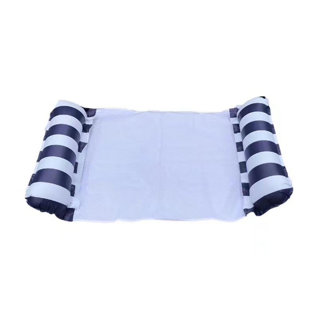 Hamaca Flotante Inflable Tumbona para Piscina Plegable Hamaca de Agua con Centro de Malla para Relajación y Comodidad 130x70cm