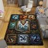 Dragons Art Frames Pattern Rug Floor Mat for Living Room or Bedroom Soft and Comfortable Carpet a Gift for Birthday and Holiday.